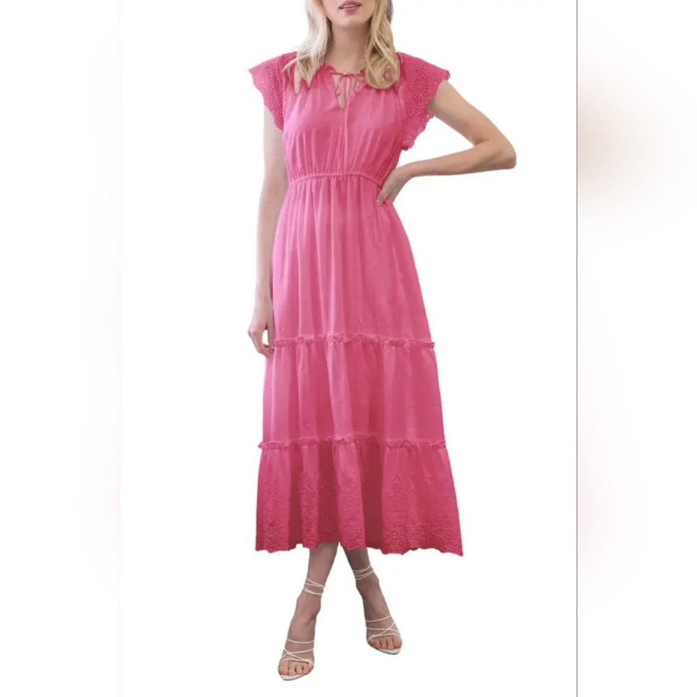 Chic Pink Midi Dress